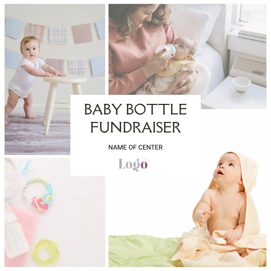 Baby Bottle Fundraiser Social Media post has 4 photos