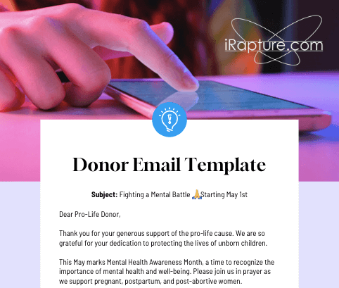 Mental Health Donor Email Template preview